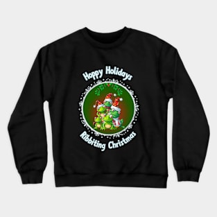 Hoppy Holidays: Frogs in Festive Hats Crewneck Sweatshirt